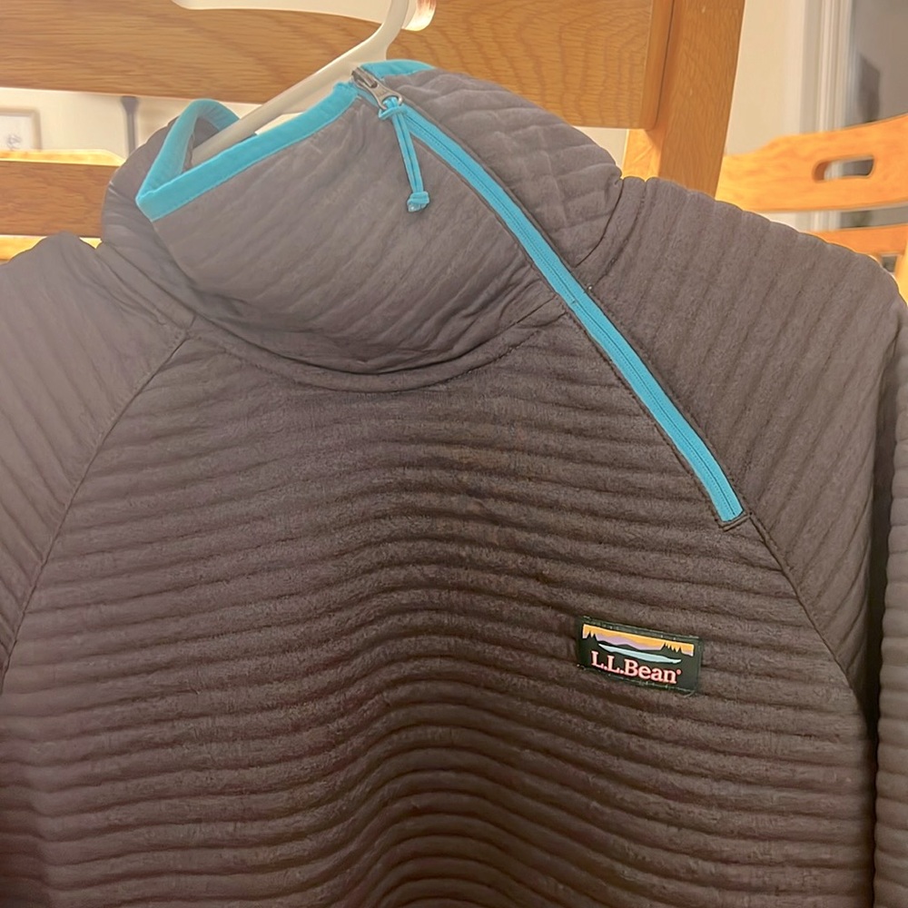 LLBean asymmetrical quarter zip sweater